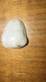 和田玉弥勒佛挂件,玉质细腻,雕工精美,4.5